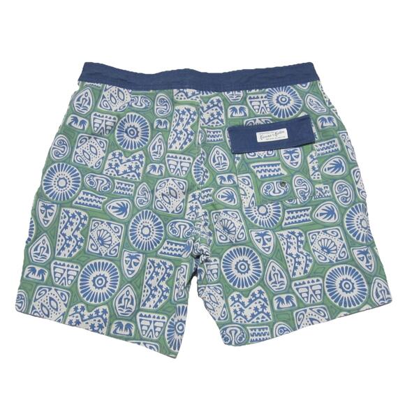 Kanvas By Katin Castaway 17” Hybrid Trunks Jade Shorts Men's Sz 34 Blue & Green - Picture 2 of 14